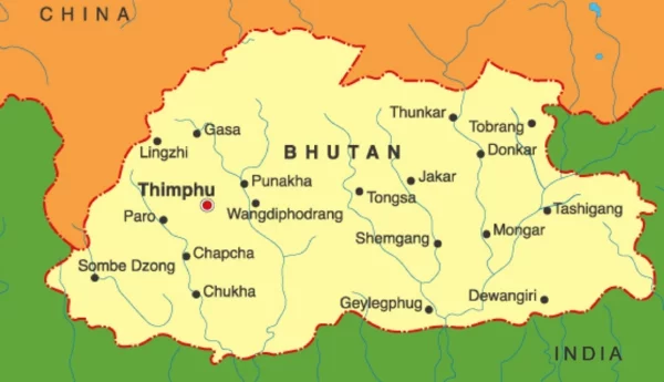 bhutan glück landkarte asien