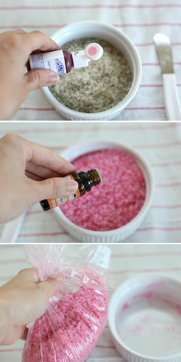 bitter salz magnesium sulfat badesalz selbst herstellen rosa