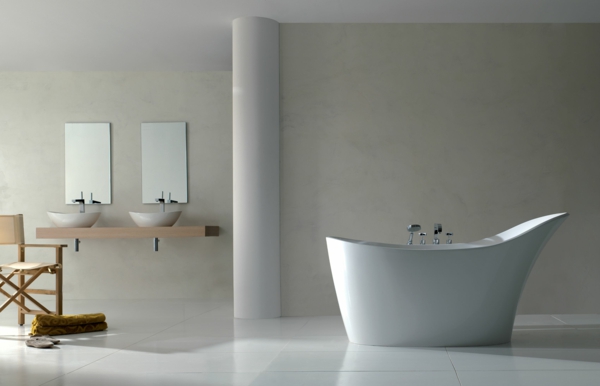 designer-badezimmer minimalistisch weiß