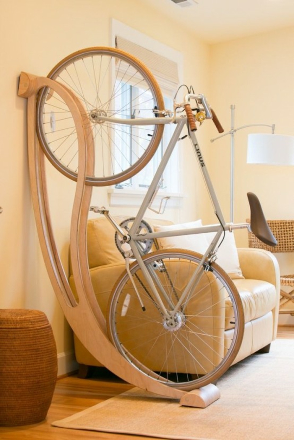 fahrrad ständer zuhause praktische ideen wohnzimmer