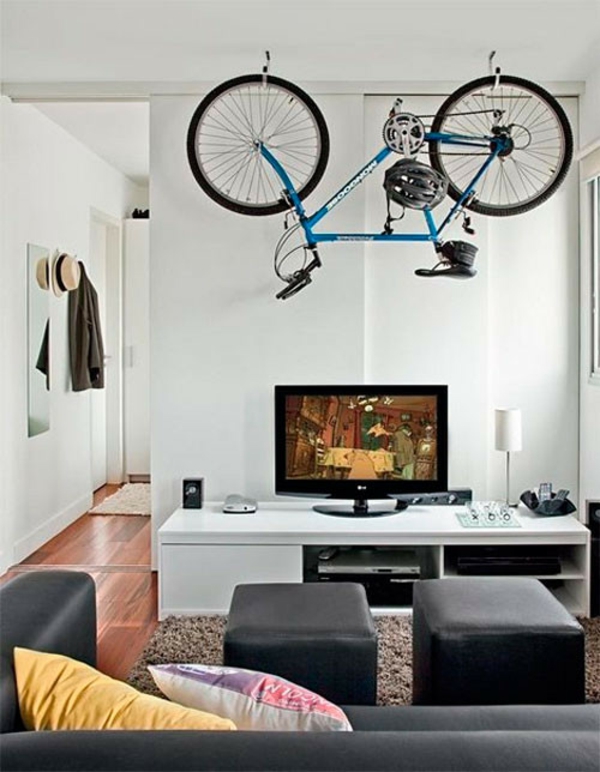 fahrrad ständer zuhause wohnzimmer raumsparend
