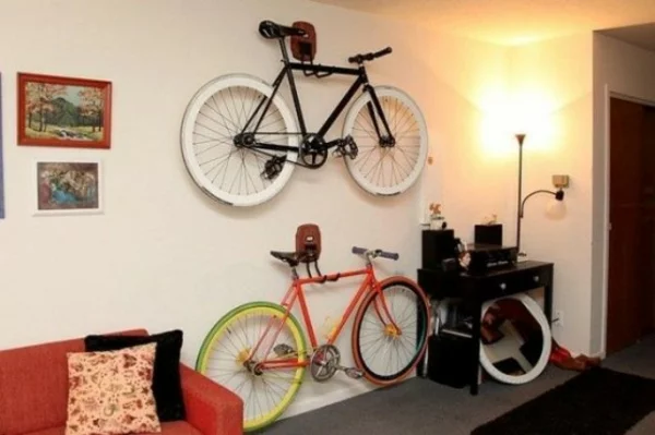 fahrrad wandhalterung wohnzimmer raum ausnutzen