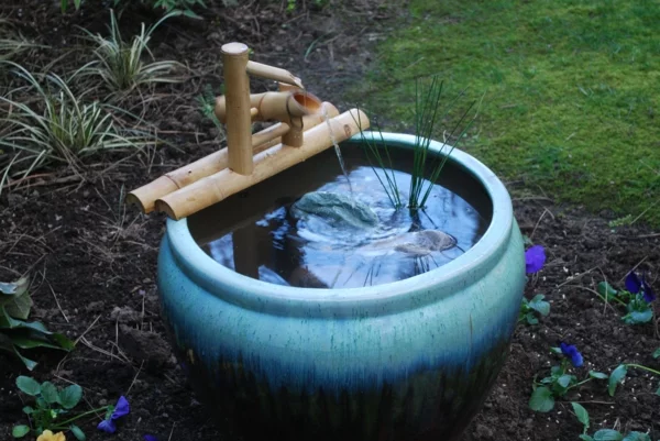 gartenbrunnen selber machen zen japanisch bambus