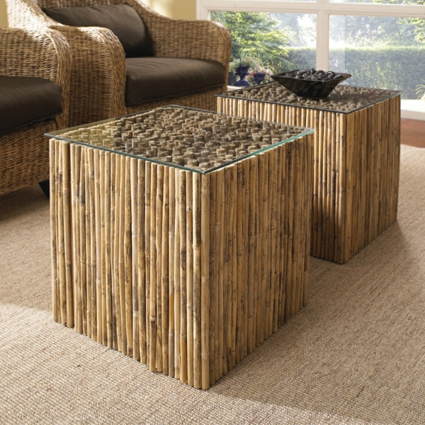 gartenmöbel luxus bambus beistelltische wohnzimmertische