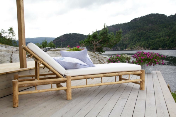 gartenmöbel luxus bambus designer möbel sonnenliege