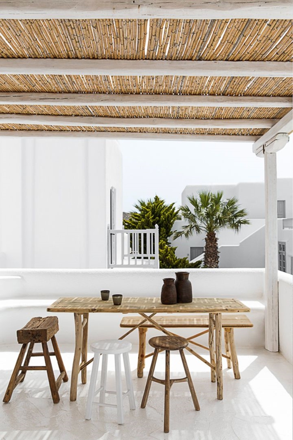 gartenmöbel luxus bambus sonnenschutz terrasse gestalten