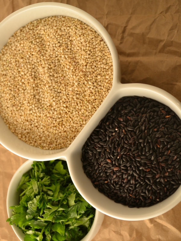 gesundes essen rezepte schwarzer reis quinoa