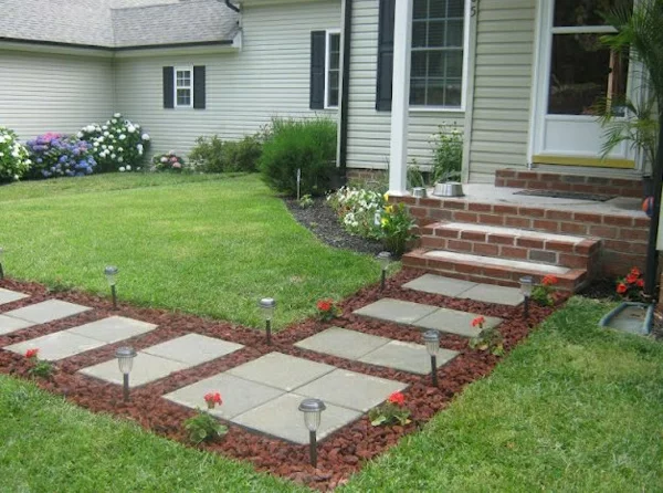 kleinen vorgarten gestalten garten design betonplatten vorgartengestaltung