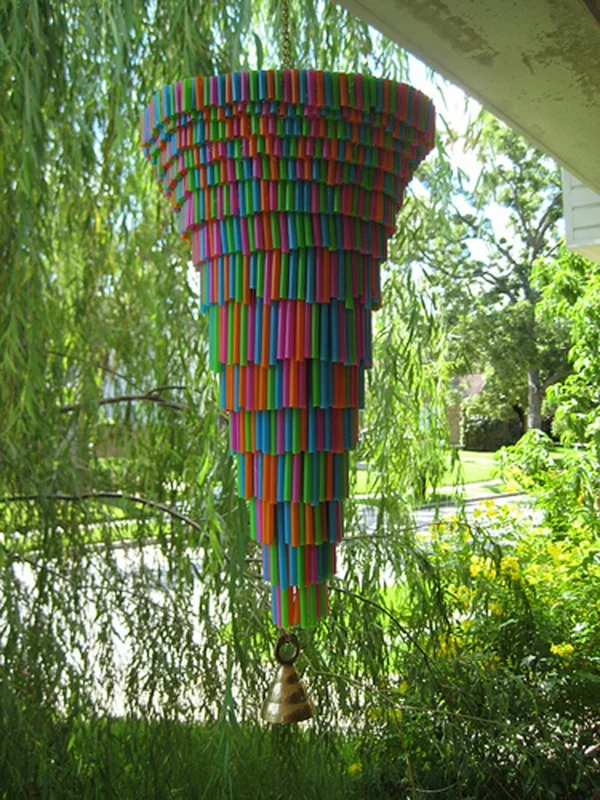 plastik kunst strohhalme windspiel