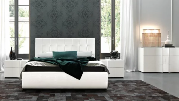 schlafzimmer neu gestalten grau texture muster