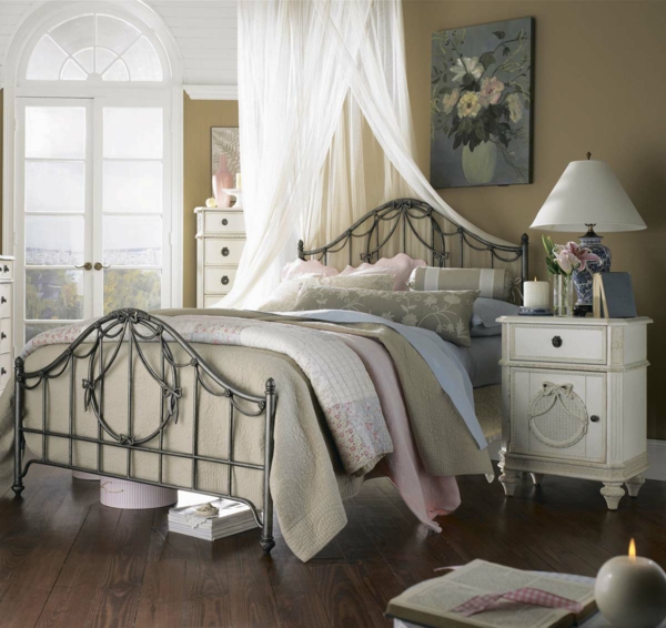 vintage möbel schlafzimmer einrichten ideen dekokissen
