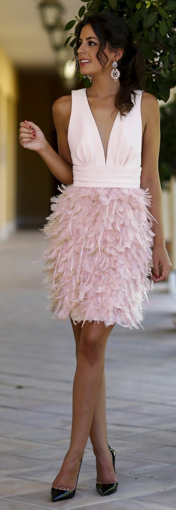 Cocktail Kleider haute couture rosa knielänge dresscode