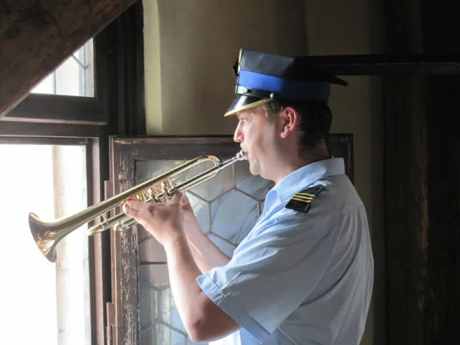 Krakau Polen die trompeten von krakau alte tradition