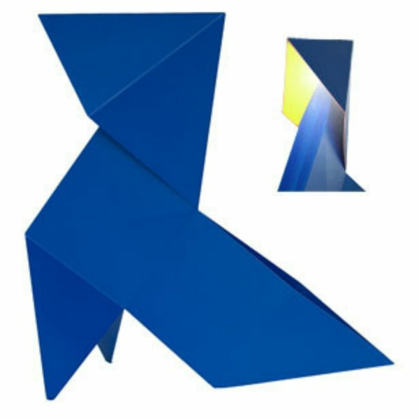Nathalie Bernollin designerleuchten origami lampe blau