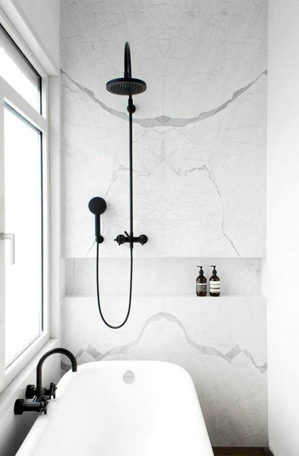dusche renovieren schwarz badezimmerarmatur badezimmer gestalten