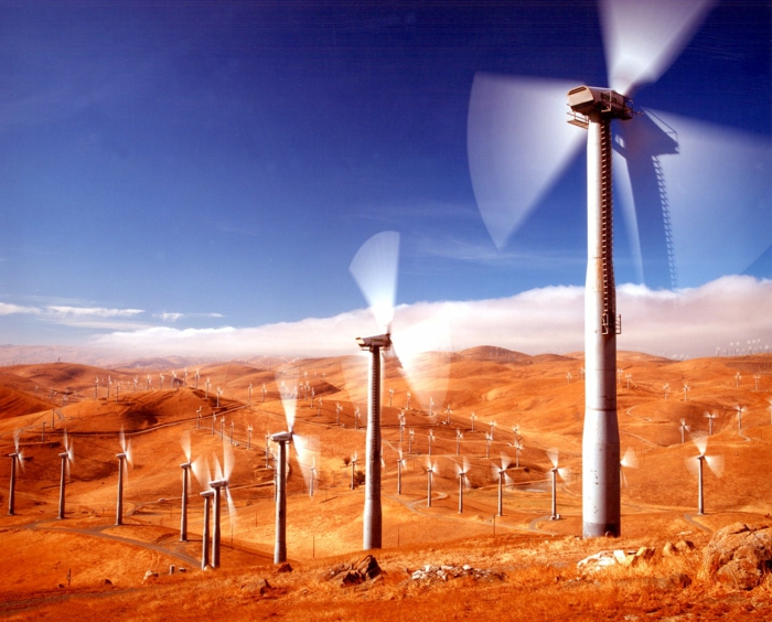 energieumwandlung windfarm wüste windenergie