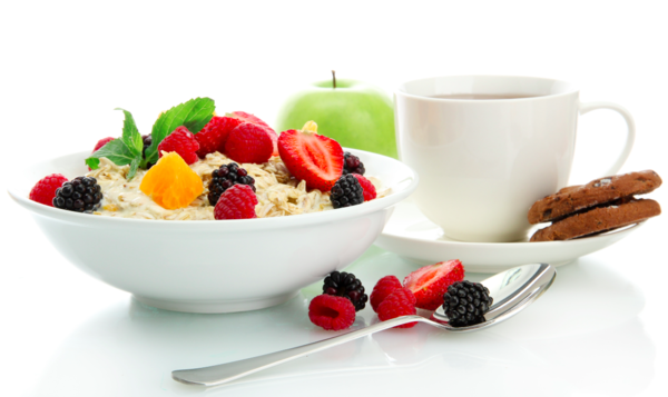 gesunde frühstücksideen früchte haferflocken bio kekse tee