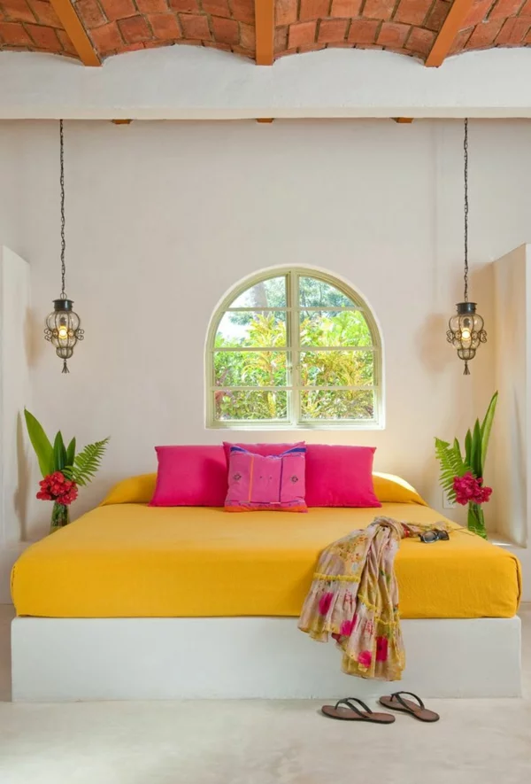 innendesign mexikanische deko ideen schlafzimmer farben
