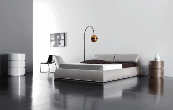 komplettes schlafzimmer ergonomisches bett kopfteil minimalistisch