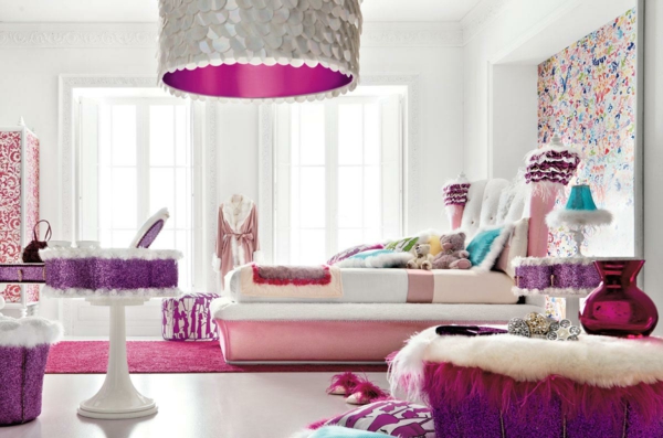 komplettes schlafzimmer mädchenhaft rosa lila