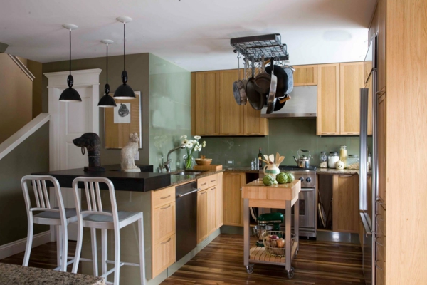 moderne küchen attraktive deko kücheninsel blumen