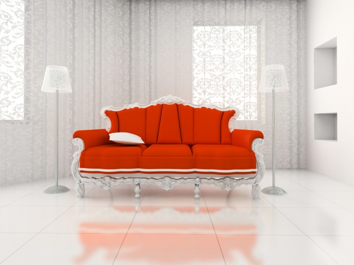  rote sofas luxuriöses design wohnzimmer einrichten