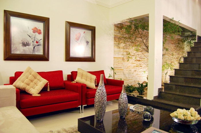 rote sofas wohnzimmer einrichtung frisch bilder dekoartikel