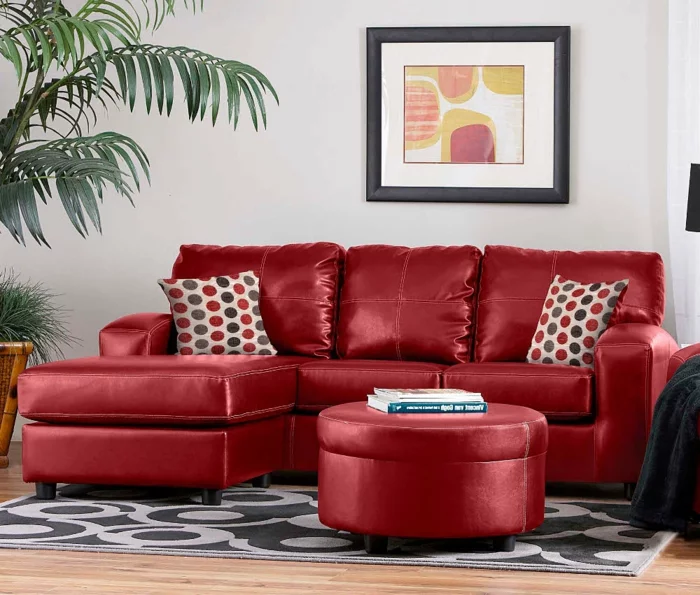 rotes sofa wohnzimmer einrichtungsideen stilvolles design