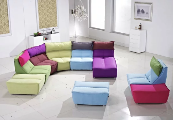 schöne sofas module couch bunt modern