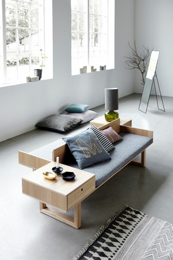  skandinavische möbel sofa mit couchtisch holz