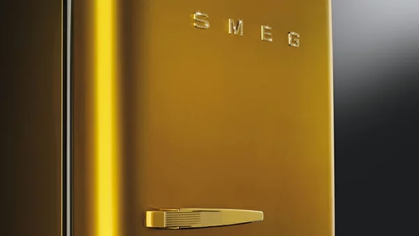 smeg kühlschrank elegant retro luxus gold glanz
