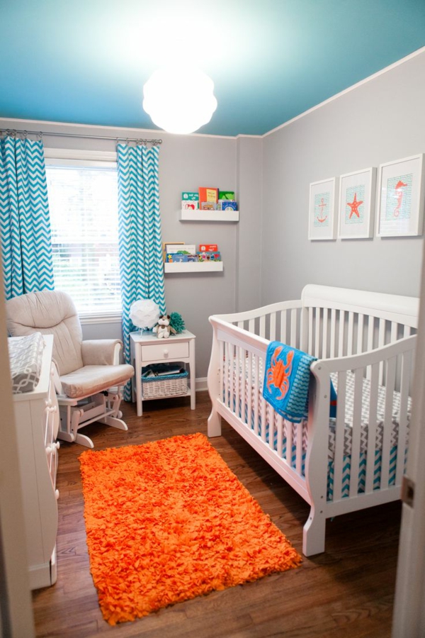 teppich babyzimmer orange frischer hauch