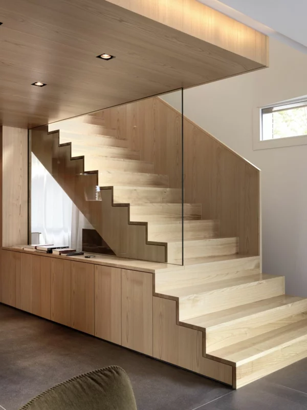 treppenhaus design holz modern attraktiv