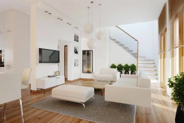 wohnung gestalten ideen wohnzimmer weißes mobiliar