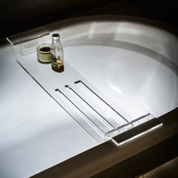 Badewannenablage Deko Badezimmer Ideen ablage badewanne glas platte