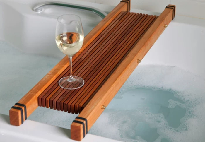 Badewannenablage Deko Badezimmer Ideen ablage badewanne holzkonstrukt