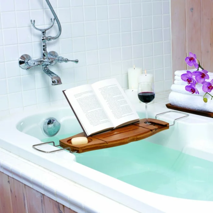 Badewannenablage Deko Badezimmer Ideen ablage badewanne lese gelegenheit
