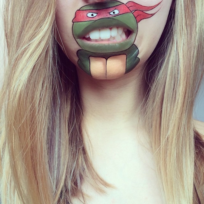 Laura Jenkinson comicfuguren lippen schminken ninja turtles