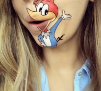 Comicfiguren auf den Lippen schminken: kreatives Make-up von Laura Jenkinson