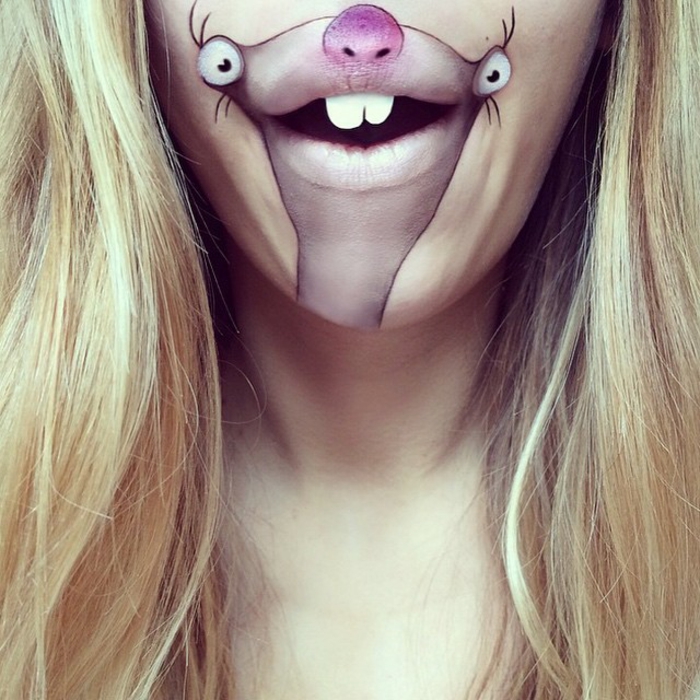 Laura Jenkinson kreatives make up lippen schminken comicfiguren