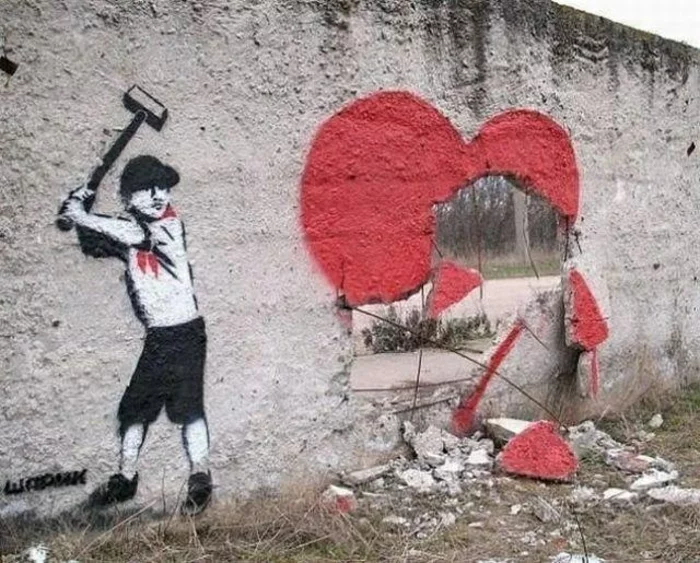 gebrochenes herz graffitti kunst