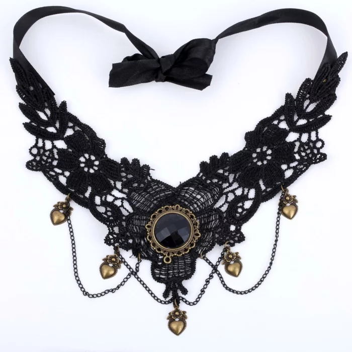 gothic schmuck schwarze spitze halsband