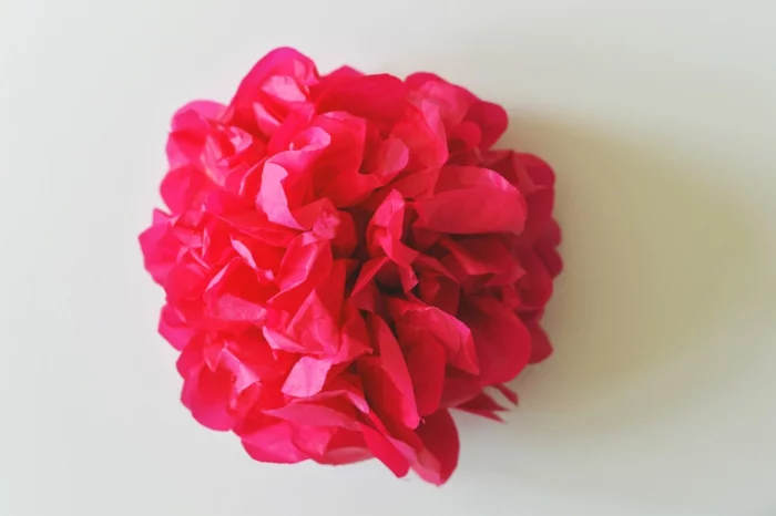 kunstblumen papierblumen pinke rose
