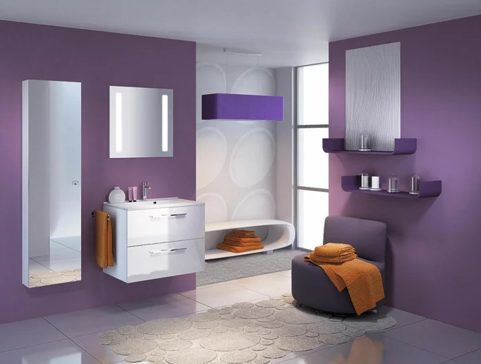 lavendel farbe moderne badezimmereinrichtung