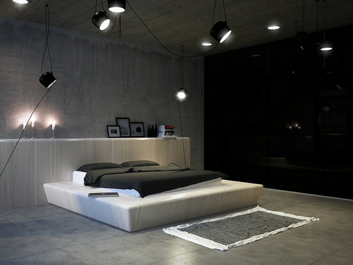 modern einrichten zeitgenössisches schlafzimmer coole beleuchtung
