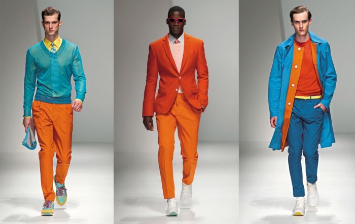 männerbekleidung tendenzen grelle farben modetrends
