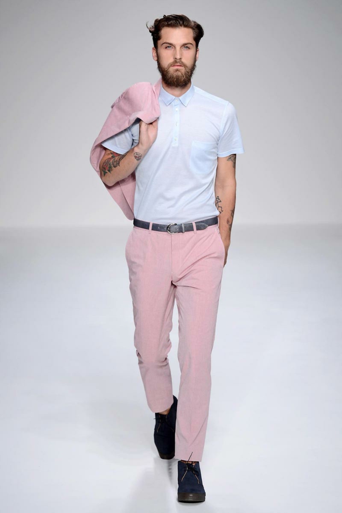 männerbekleidung tendenzen trendfarbe rosa modetrends unisex