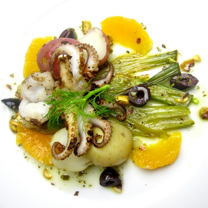 oktopus kochen rezepte oktopus mit orange und gemüse zubereiten