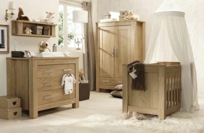 rustikale möbel babyzimmer modern eichenholz