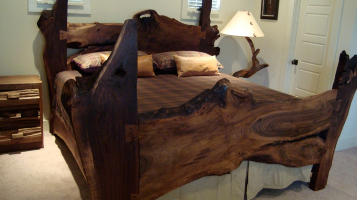 rustikale möbel rustikales bett schlafzimmer einrichten